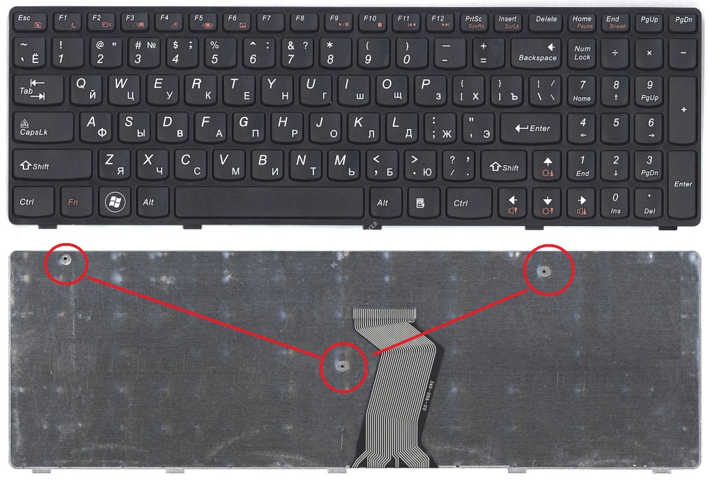 Клавиатура для Lenovo G580, V580, Z580